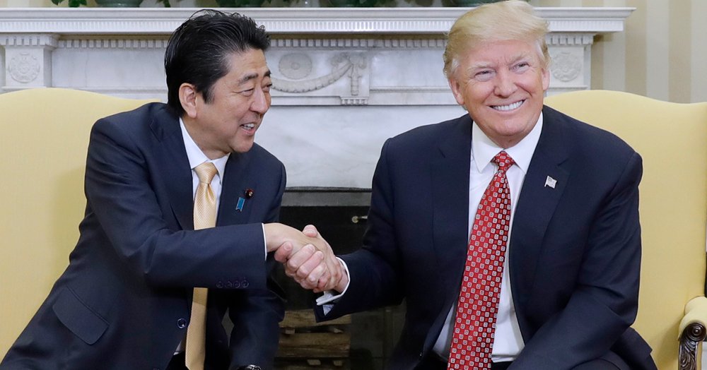Which is Donald Trump's best Handshake of four? | With Abe